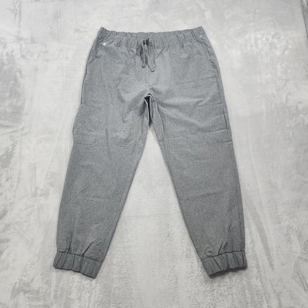 Hanes Pants Womens XXL Gray Comfort Fit Scrub Jogger Athletic Stretch Pockets
